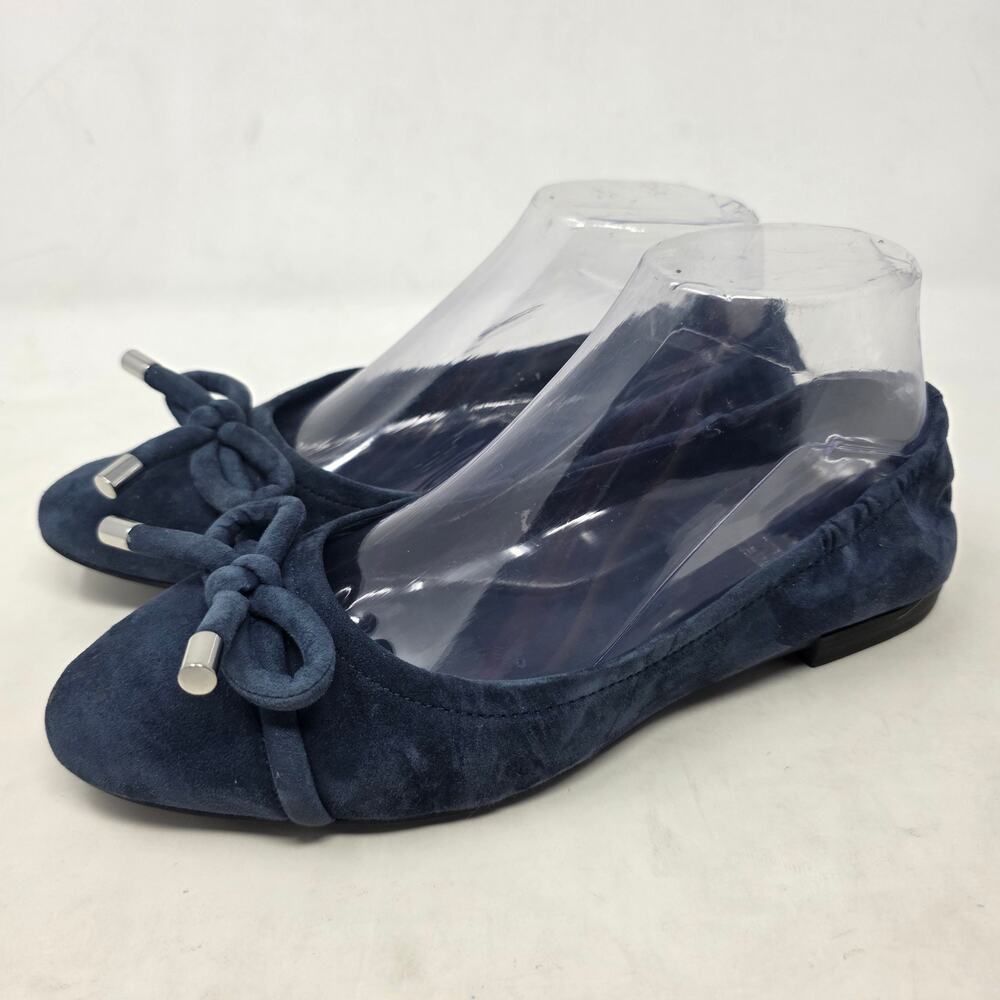 Vince Camuto Black Suede Bow Ballet Flats Slip On Shoes Women’s 8.5